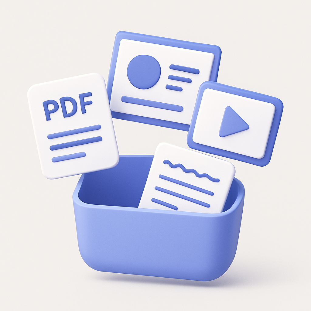 PDF study materials being pulled into MemoSphere